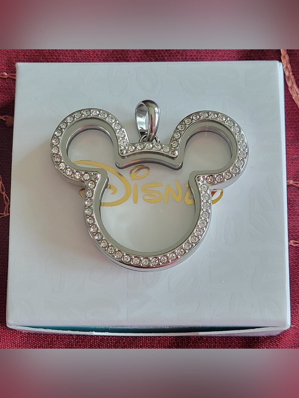 VHTF Origami Owl Disney Swarovski Mickey Mouse Locket w Free Unbranded Chain
